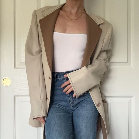 leon paule Jackets & Blazers - Leon Paul Tan and brown contrast Blazer ❤️